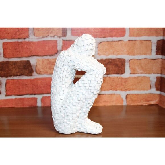 Modern Art Sculpture Resin Sitting man Position body statue #A30 - Picture 3 of 7